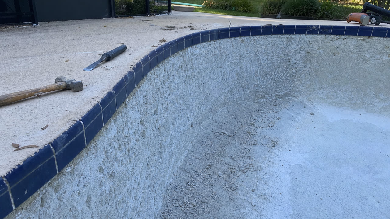 Orlando Worn Pool Surface Prep Closeup near Orlando